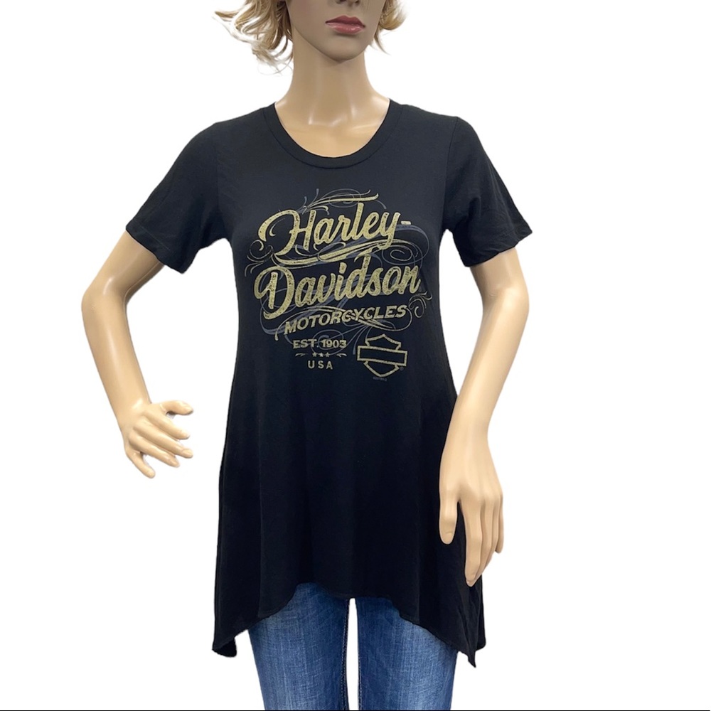 NWT HARLEY-DAVIDSON Black Short Sleeve Women’s Tee Shirt Size Small